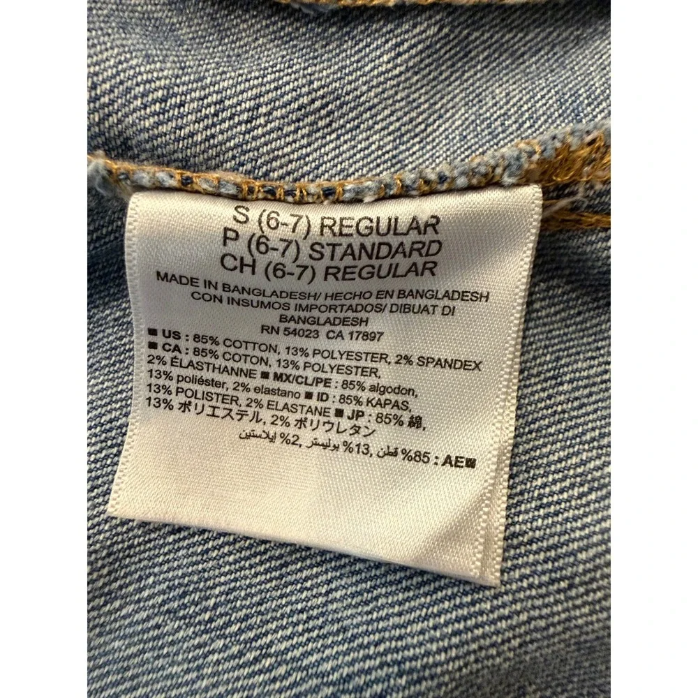 Old Navy Kids Unisex Stretch Denim Jacket Medium Wash Blue Size S 6-7
